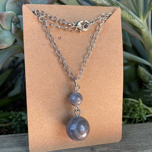 Grey Labradorite Necklace - Picture 2 of 4